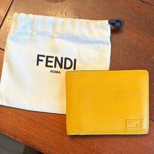 Fendi Mustard Leather Wallet